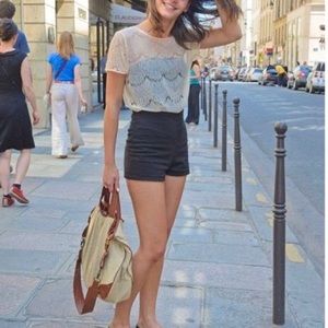 American Apparel El Salvador Lace Top Cream